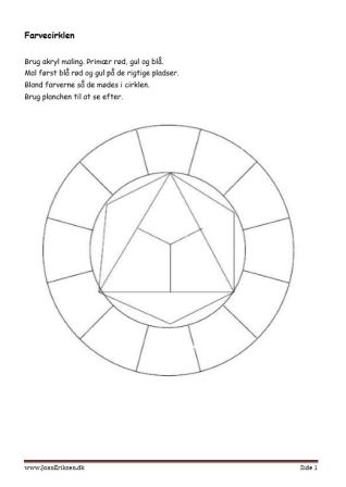 Farvelærer, Farvecirklen i billedkunstundervisningen. Elevopgave.