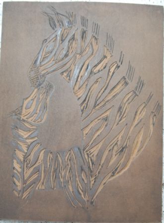 Grafisk tryk i billedkunst undervisningen. Linoleums plade.