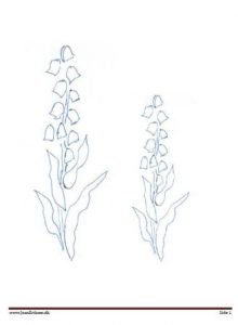 Motiv til broderi og applikation. Klokkeblomst