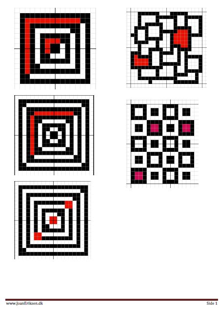 Korsstingsmønster med geometriske mønster.