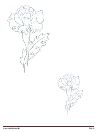 Motiv til broderi og applikation. Nellike