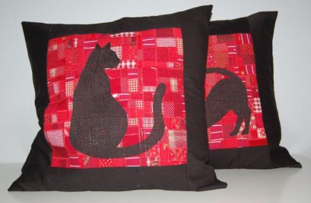 Patchwork med synlig søm og applikation