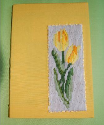 Stramaj tulipan med stolpesyning. Inspiration til undervisningen.