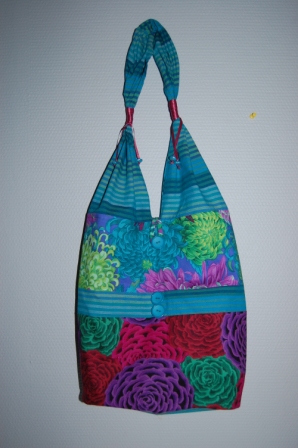 Taske med Kaffe Fassett stof med sy-vejledning.