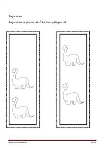 Bogmærker til undervisningen i temaet dinosaurus.