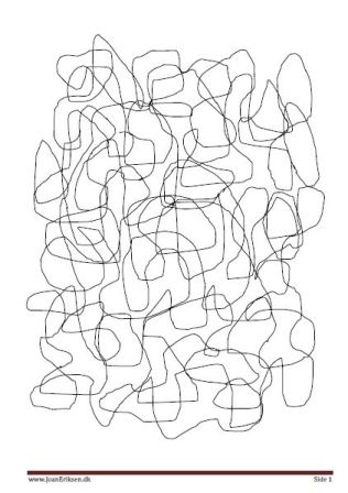 Farvelæg autotegning inspireret af Asger Jorns.