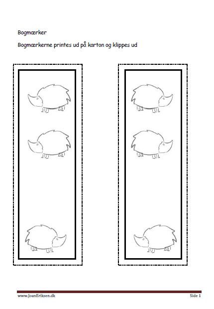 Bogmærker til undervisningen i temaerne Pattedyr, skoven, efterår.