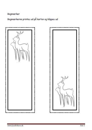 Bogmærker der kan males eller farvelægges, Undervisning i billedkunst og temaerne. Skoven, Pattedyr, Vilde dyr. Zoologisk have.