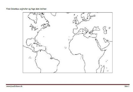 Undervisning i historie med temaet Columbus. Elevopgaver