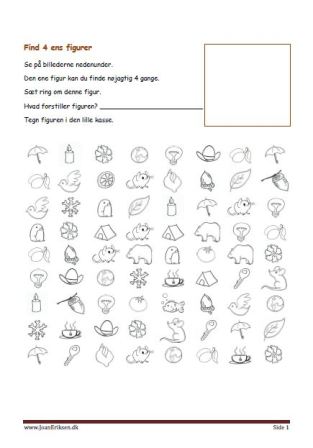 Find 4 ens figurer. Tælleopgave til undervisningen i matematik. Jorden