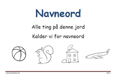 Plakat med navneord