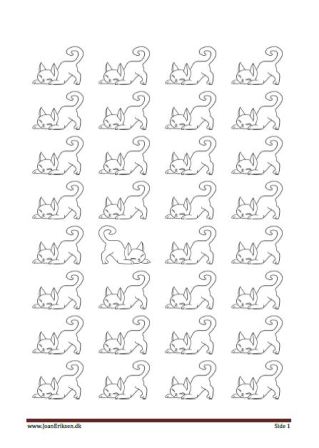 Elevopgave: Figurerne males og den spejlvendte figur males i en kontrastfarve. Tema: Kat