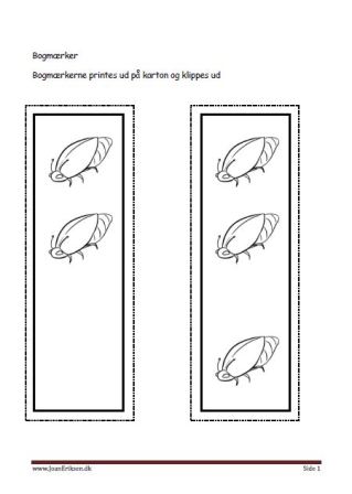 Bogmærker til undervisningen i temaerne skoven, efterår, insekter.