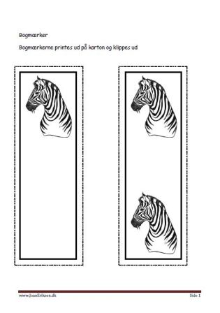 Bogmærker til undervisningen i temaerne Zoologisk have, vilde dyr, pattedyr.