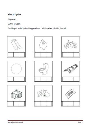 find lyden i bogstaverne. elevopgave til undervisningen i indskolingen.