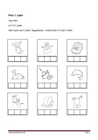 find lyden i bogstaverne. elevopgave til undervisningen i indskolingen.