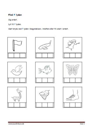 find lyden i bogstaverne. elevopgave til undervisningen i indskolingen.