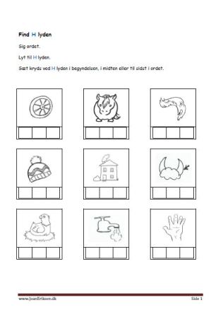 find lyden i bogstaverne. elevopgave til undervisningen i indskolingen.