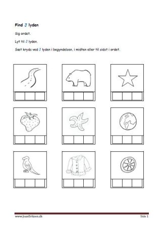 find lyden i bogstaverne. elevopgave til undervisningen i indskolingen.