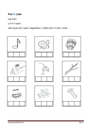 find lyden i bogstaverne. elevopgave til undervisningen i indskolingen.