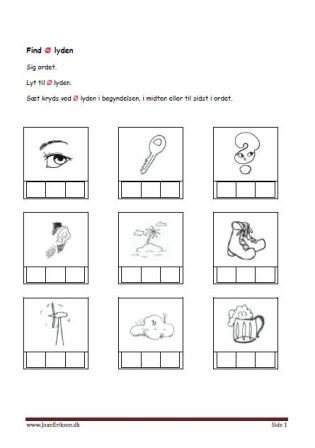 find lyden i bogstaverne. elevopgave til undervisningen i indskolingen.