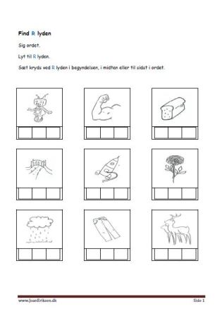 find lyden i bogstaverne. elevopgave til undervisningen i indskolingen.