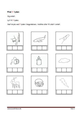 find lyden i bogstaverne. elevopgave til undervisningen i indskolingen.