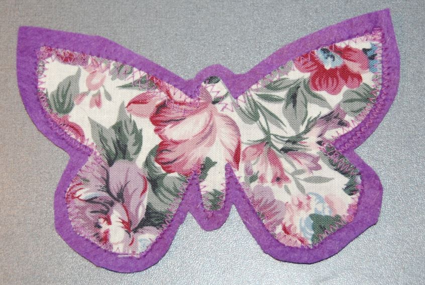 Sy fine sommerfugle i filt og stof. velegnet til håndværk og design.