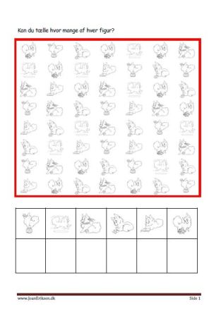 Elevopgaver til matematik Eleverne tælle hvor mange af hver og skriver det. Tema Alfa og Beta