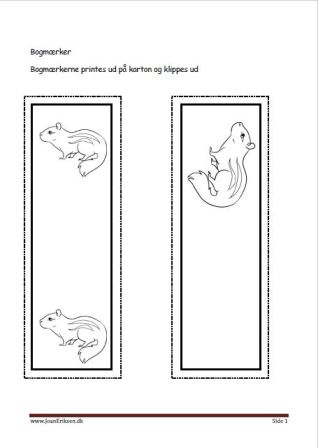 Bogmærker til undervisningen i temaerne Vilde dyr, zoologisk have, pattedyr.