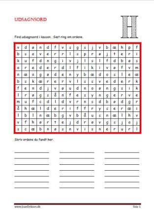 Find ord med udsagnsord. Elevopgave.