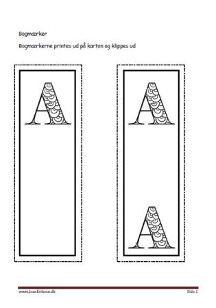 Bogmærker til undervisningen i tal og bogstaver.