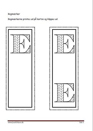 Bogmærker til undervisningen i tal og bogstaver.