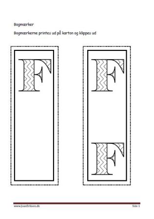 Bogmærker til undervisningen i tal og bogstaver.