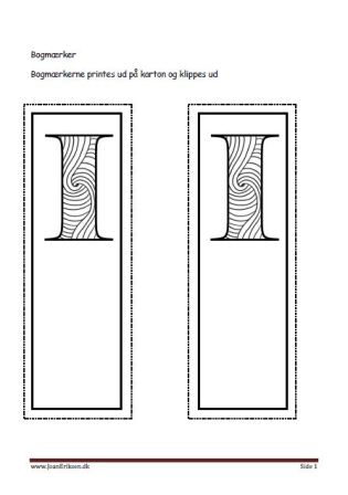 Bogmærker til undervisningen i tal og bogstaver.