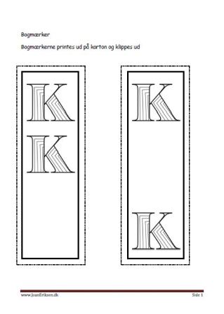 Bogmærker til undervisningen i tal og bogstaver.