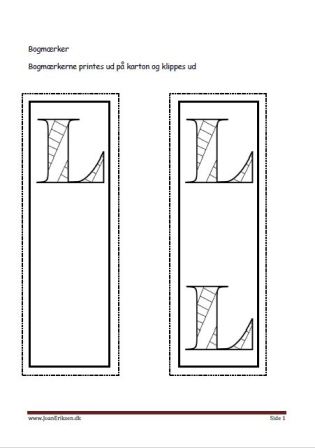 Bogmærker til undervisningen i tal og bogstaver.
