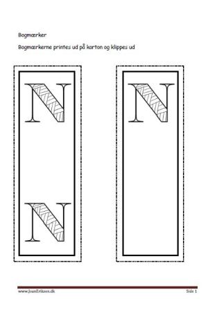 Bogmærker til undervisningen i tal og bogstaver.