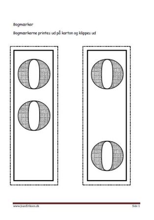 Bogmærker til undervisningen i tal og bogstaver.