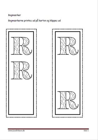Bogmærker til undervisningen i tal og bogstaver.