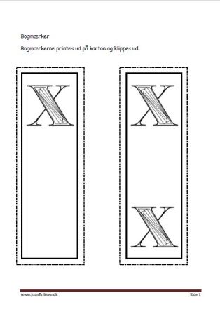 Bogmærker til undervisningen i tal og bogstaver.