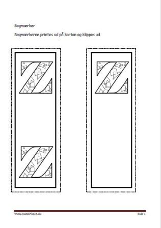 Bogmærker til undervisningen i tal og bogstaver.