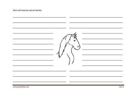 Skrive ark til faglitteratur med hest