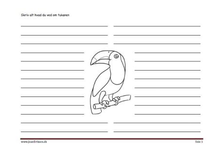 Skrive ark til faglitteratur med tukan