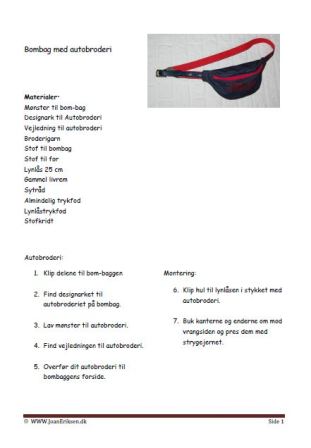 Syvejledning til bombag med autobroderi inspireret af Asger Jorn.