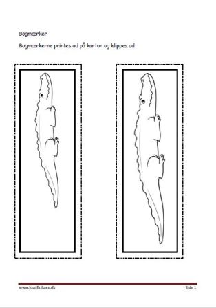 Bogmærker til undervisningen i temaerne, Krybdyr og smådyr, zoologisk have.