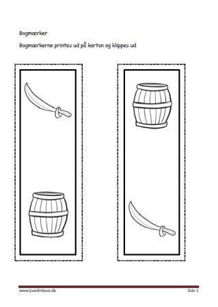 Bogmærker til undervisningen i temaerne, Pirater og sørøver.