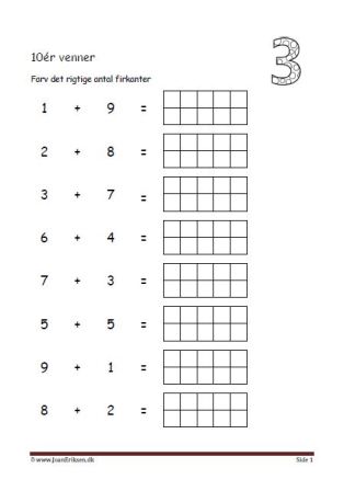 Undervisning i matematik. Plus stykker- 10ér venner.