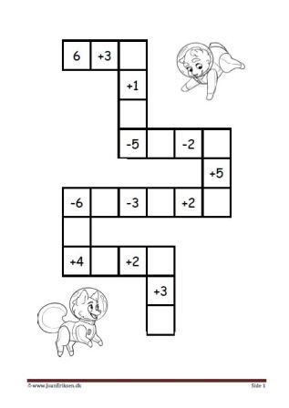 Plus og minus stykker i labyrint elevopgave til matematik undervisningen.