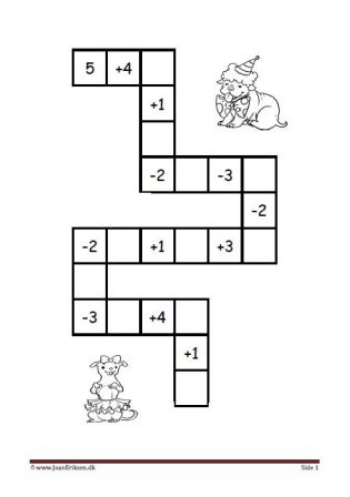 Plus og minus stykker i labyrint elevopgave til matematik undervisningen.